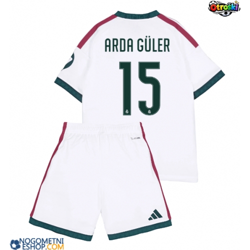 Otroški Nogometni dresi Real Madrid Arda Guler #15 Domači 2026-27 Kratek Rokav (+ Kratke hlače)